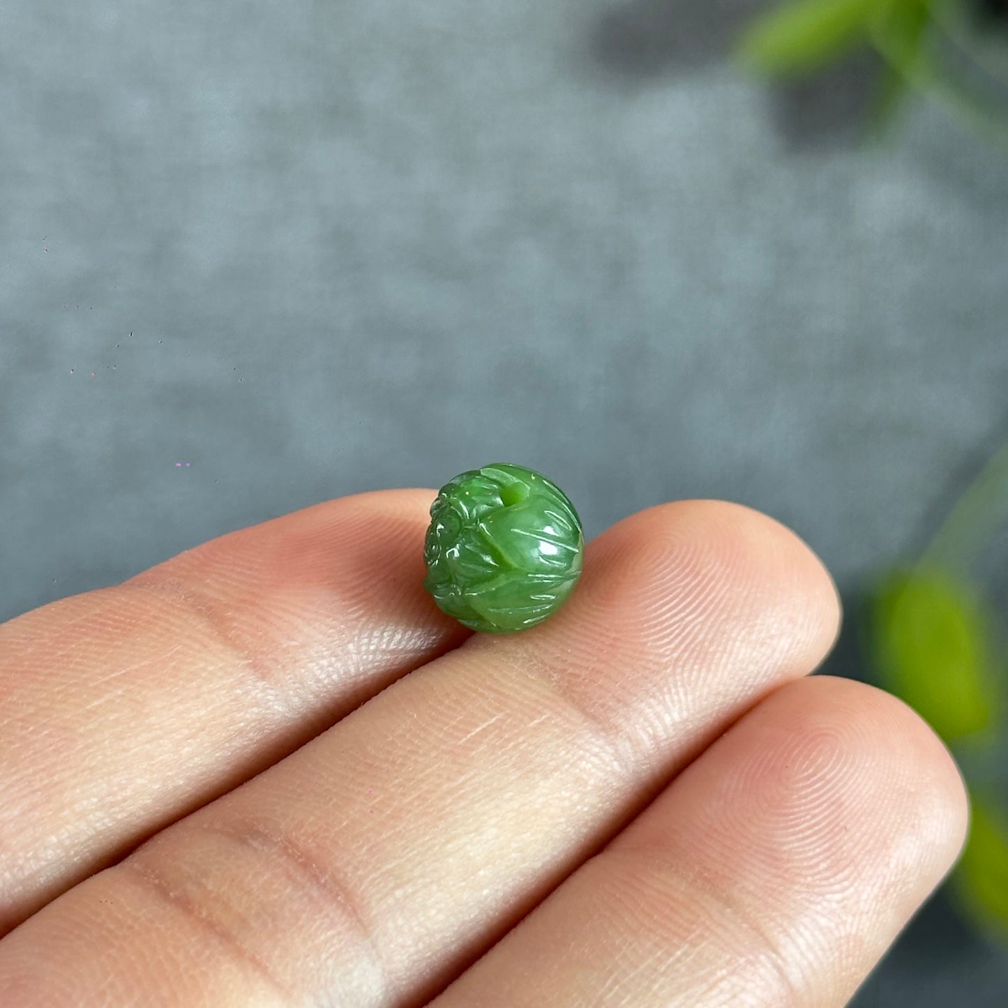 Lotus Natural Nephrite Jade VIP Charm