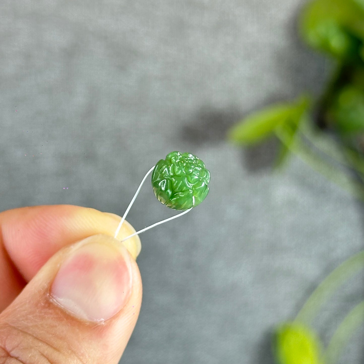 Lotus Natural Nephrite Jade VIP Charm