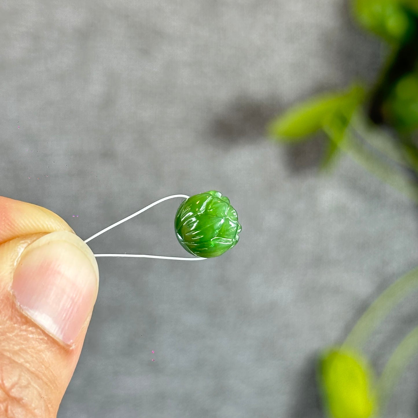 Lotus Natural Nephrite Jade VIP Charm