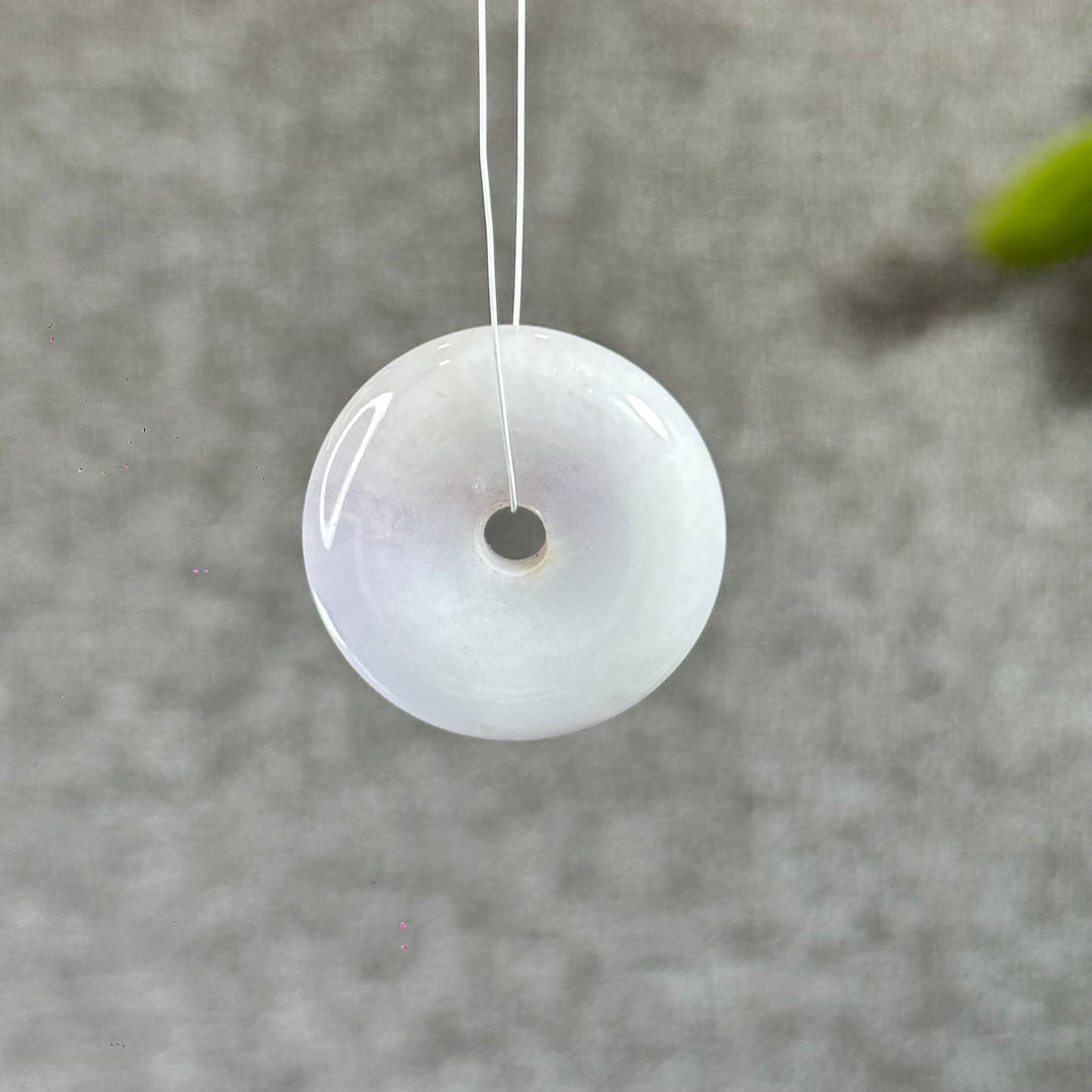 Ivory Purple Natural Jadeite Jade Donut (Dong Dieu)