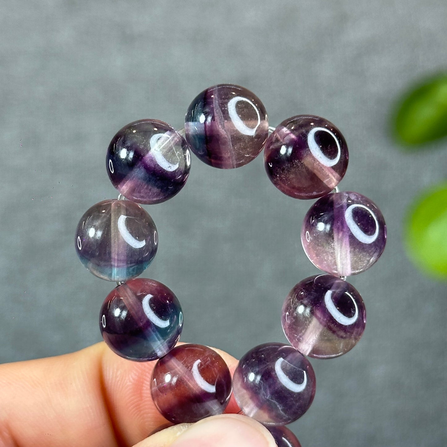 Natural Rainbow Fluorite Bracelet Size 11.2 mm