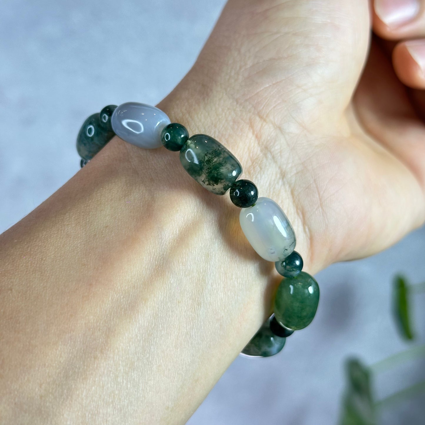 Lu Thong Natural Green Moss Agate