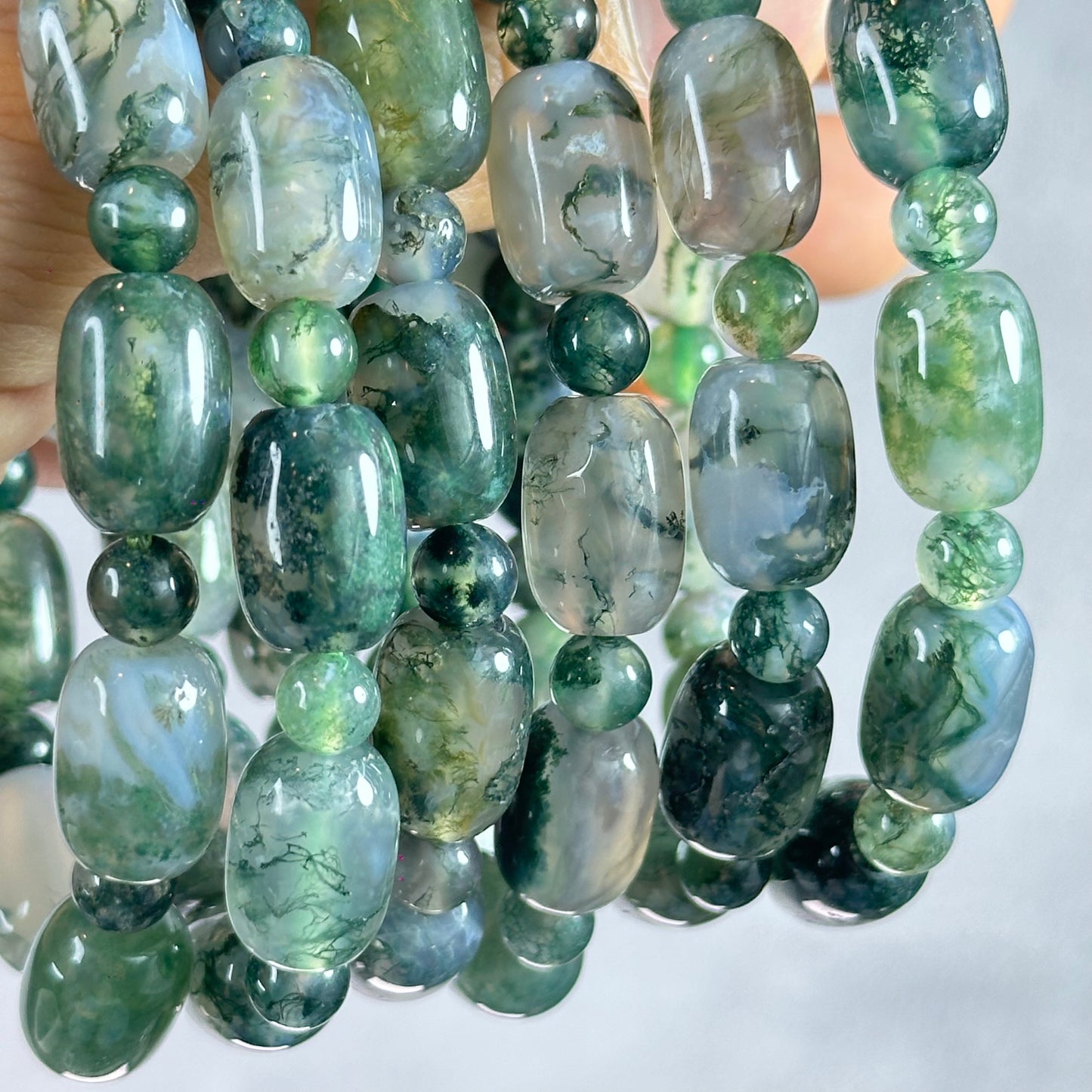 Lu Thong Natural Green Moss Agate