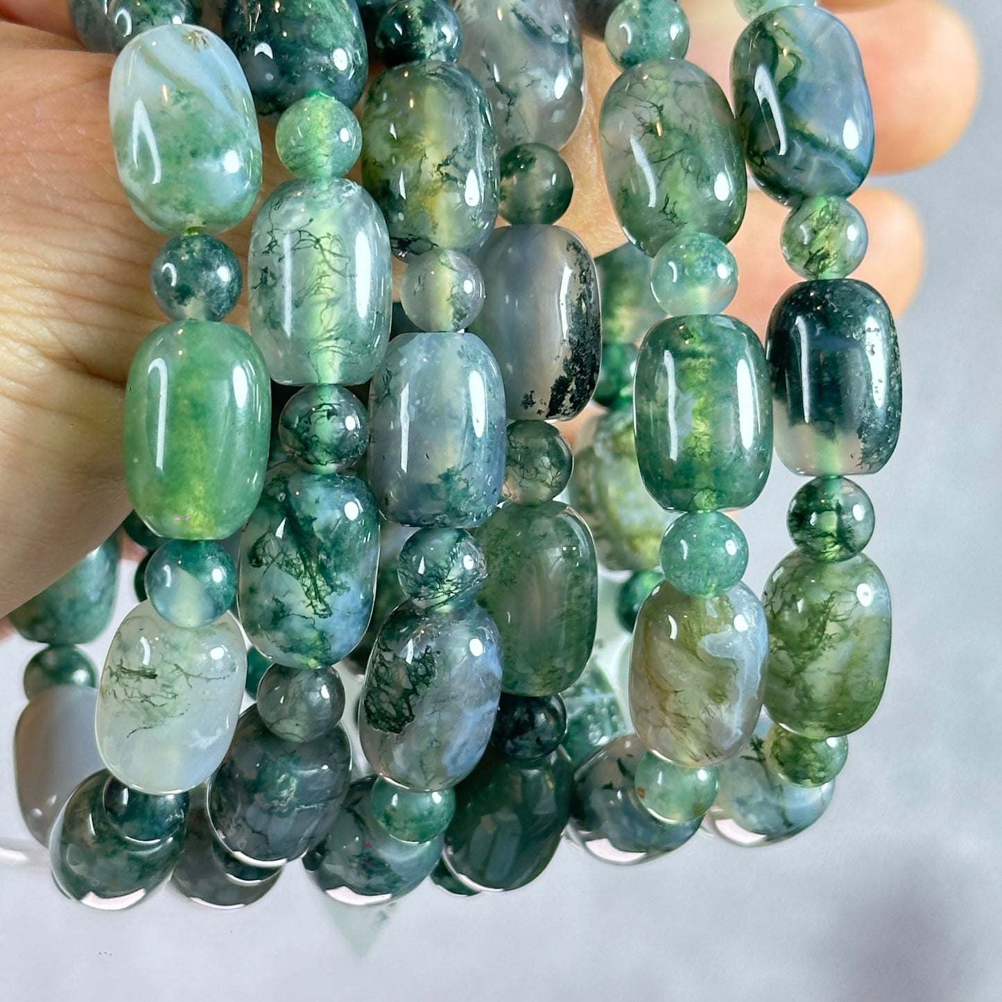 Lu Thong Natural Green Moss Agate