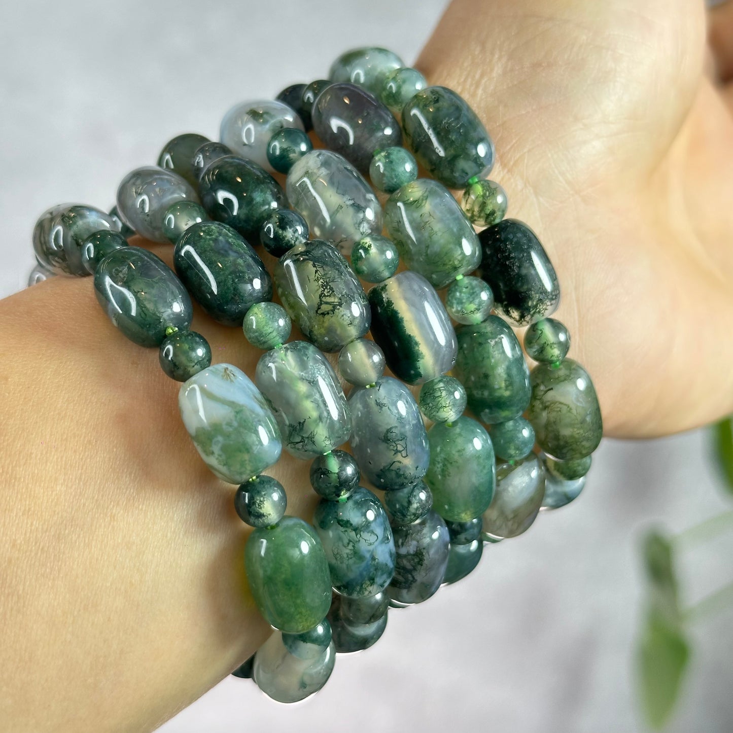 Lu Thong Natural Green Moss Agate