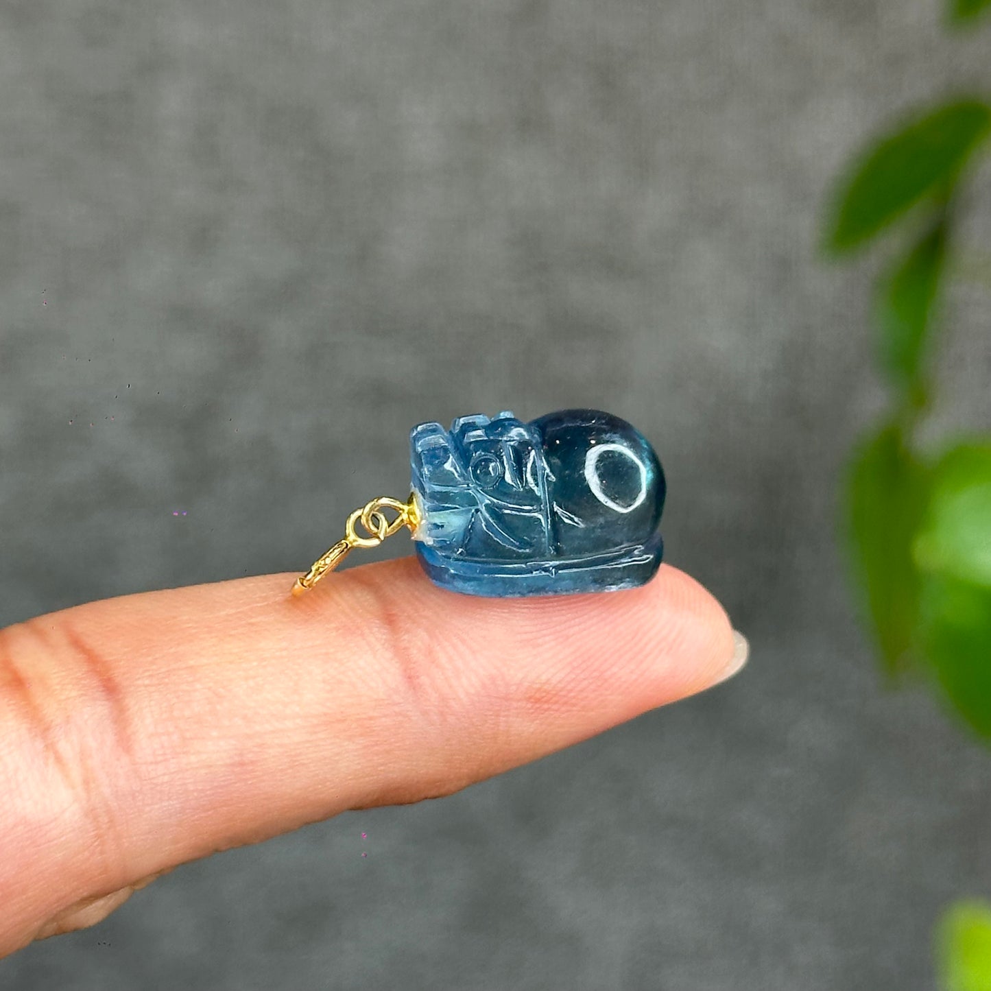 Midnight Natural Aquamarine Pixiu Charm