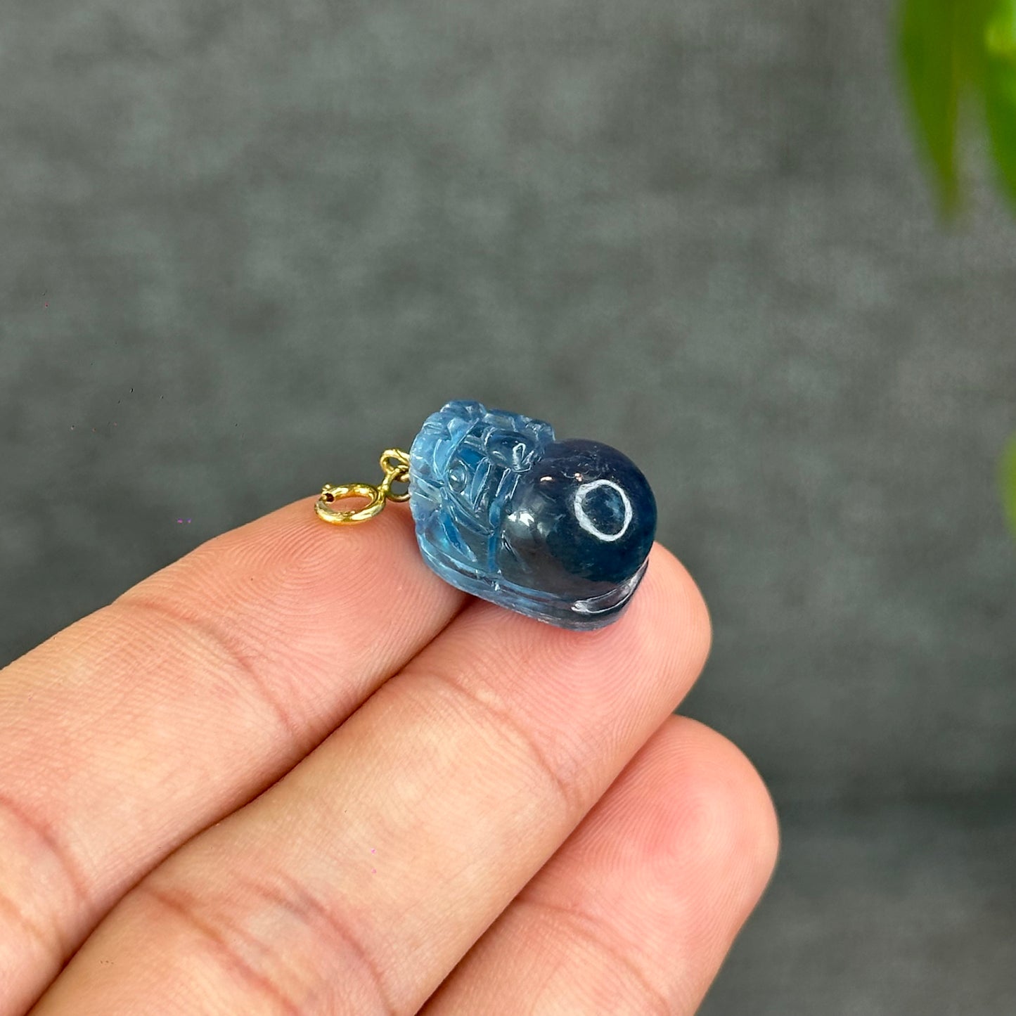 Midnight Natural Aquamarine Pixiu Charm