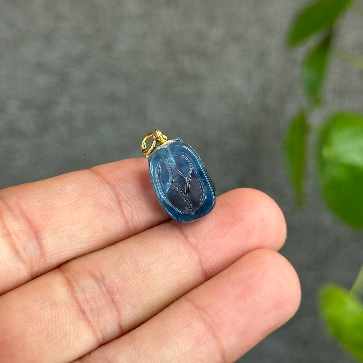 Midnight Natural Aquamarine Pixiu Charm