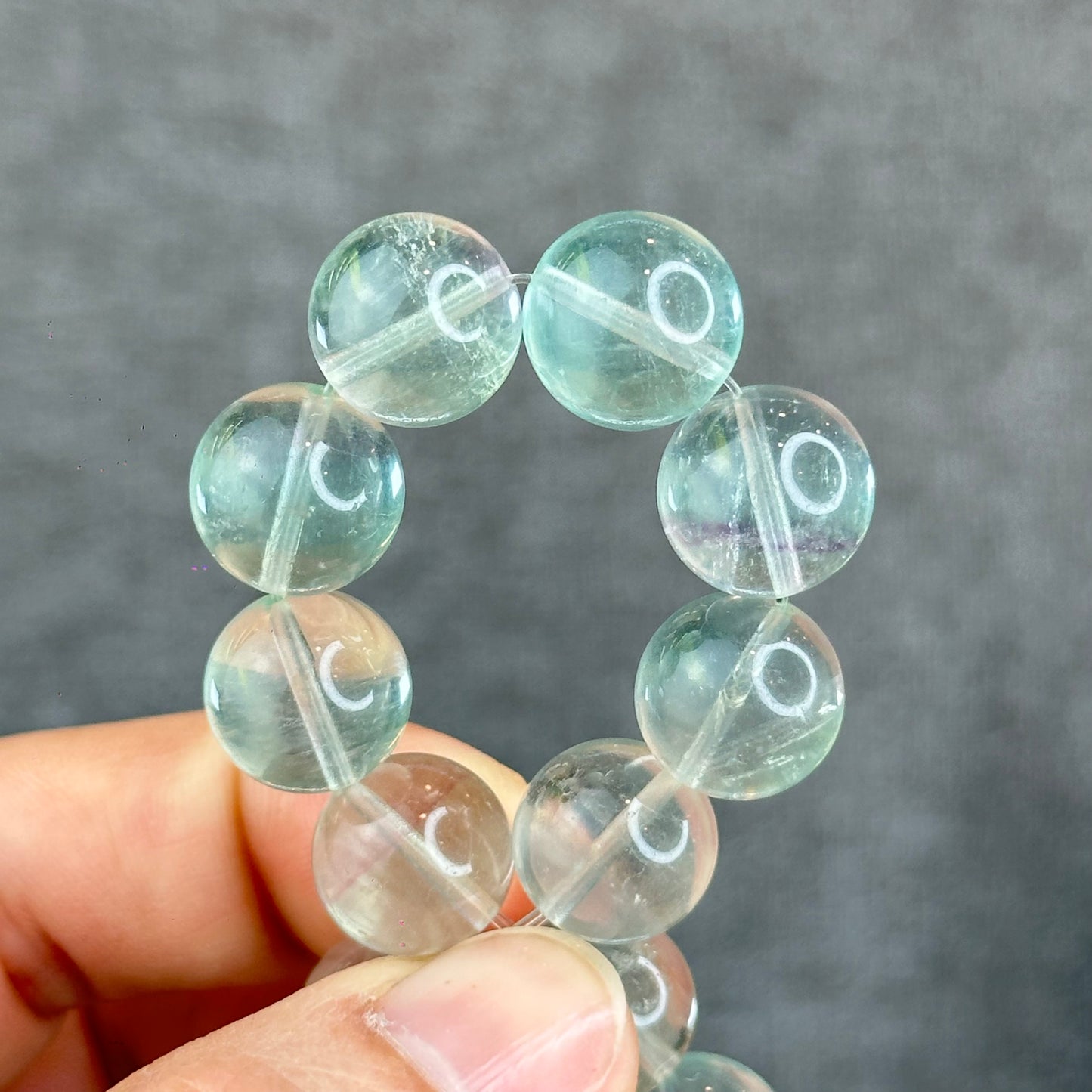 Natural Mint Fluorite Bracelet Size 12.3 mm