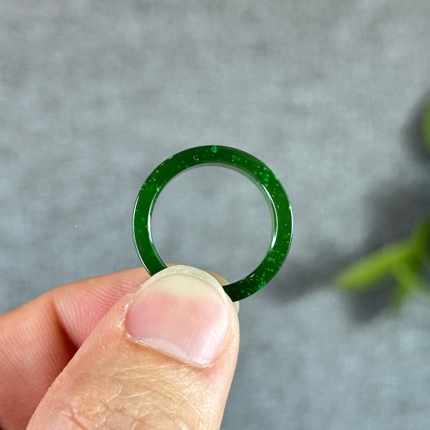 Natural Nephrite Jade Ring Square Style Size 1.75