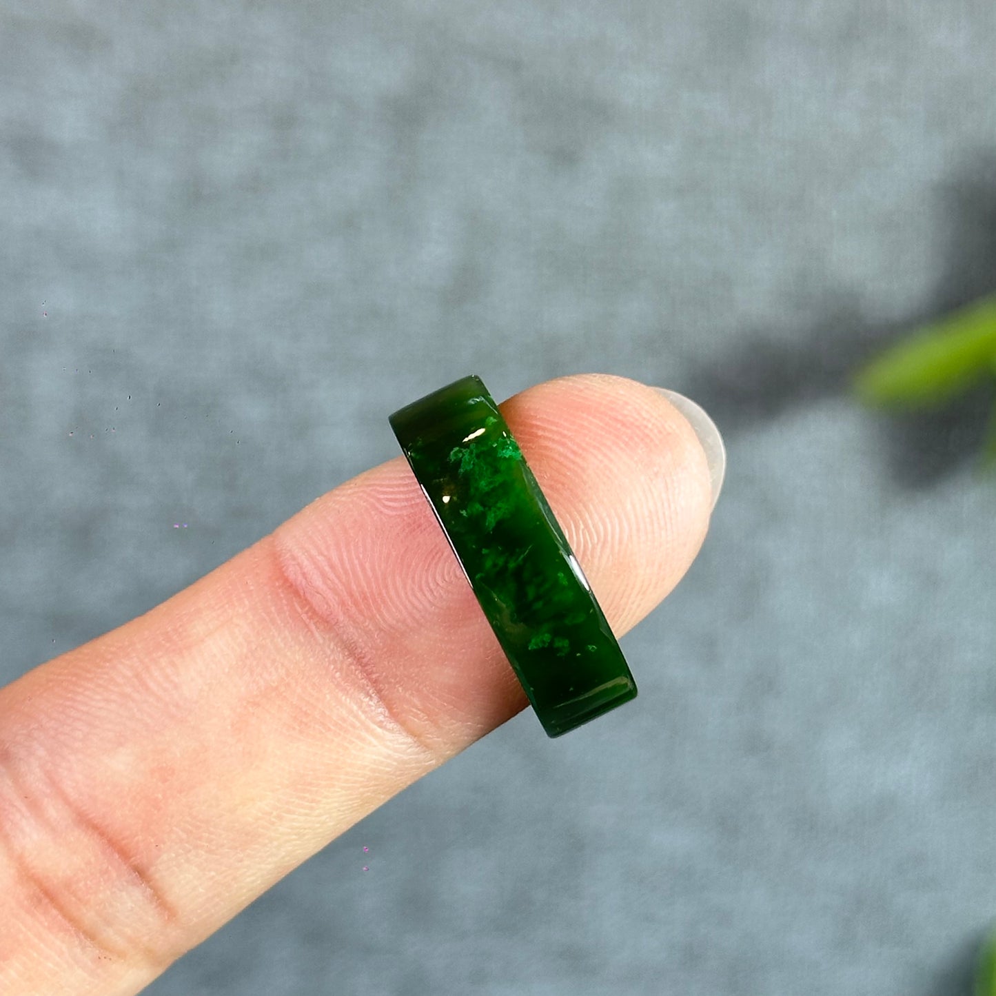 Natural Nephrite Jade Ring Square Style Size 1.7