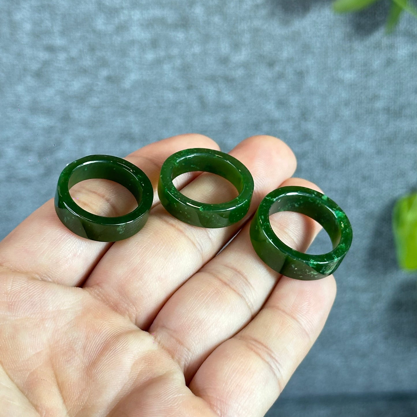 Natural Nephrite Jade Ring Square Style Size 1.7