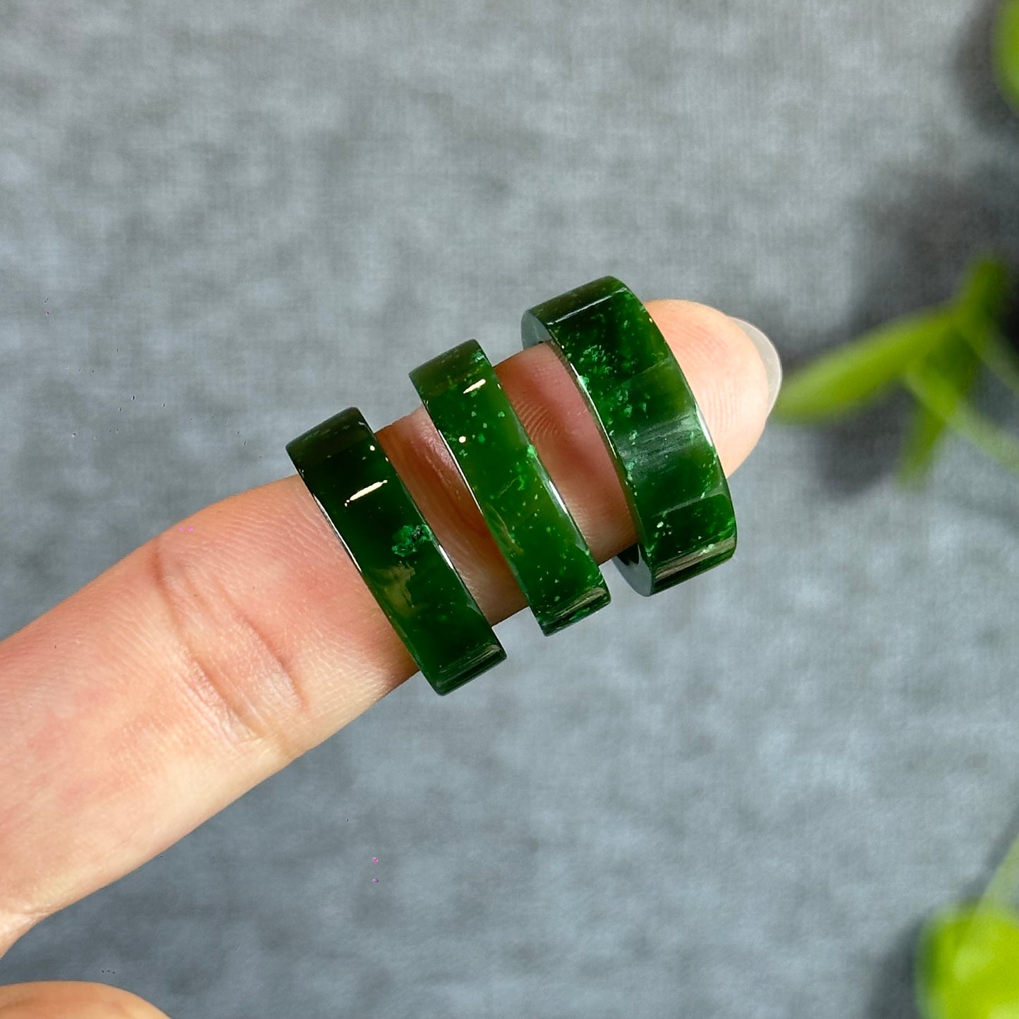 Natural Nephrite Jade Ring Square Style Size 1.7