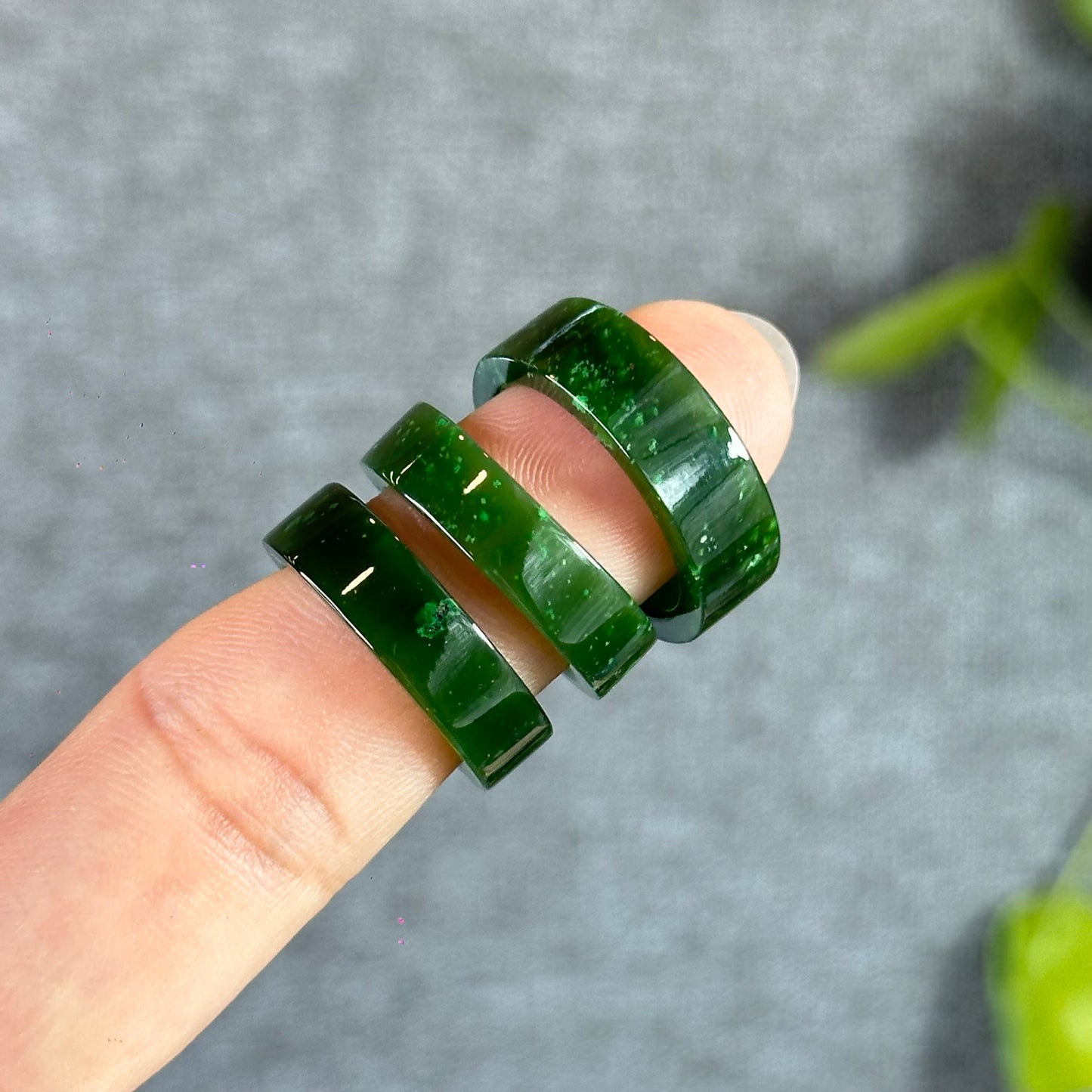 Natural Nephrite Jade Ring Square Style Size 1.7