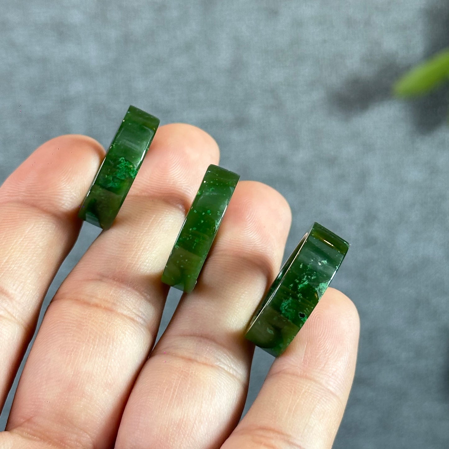 Natural Nephrite Jade Ring Square Style Size 1.7