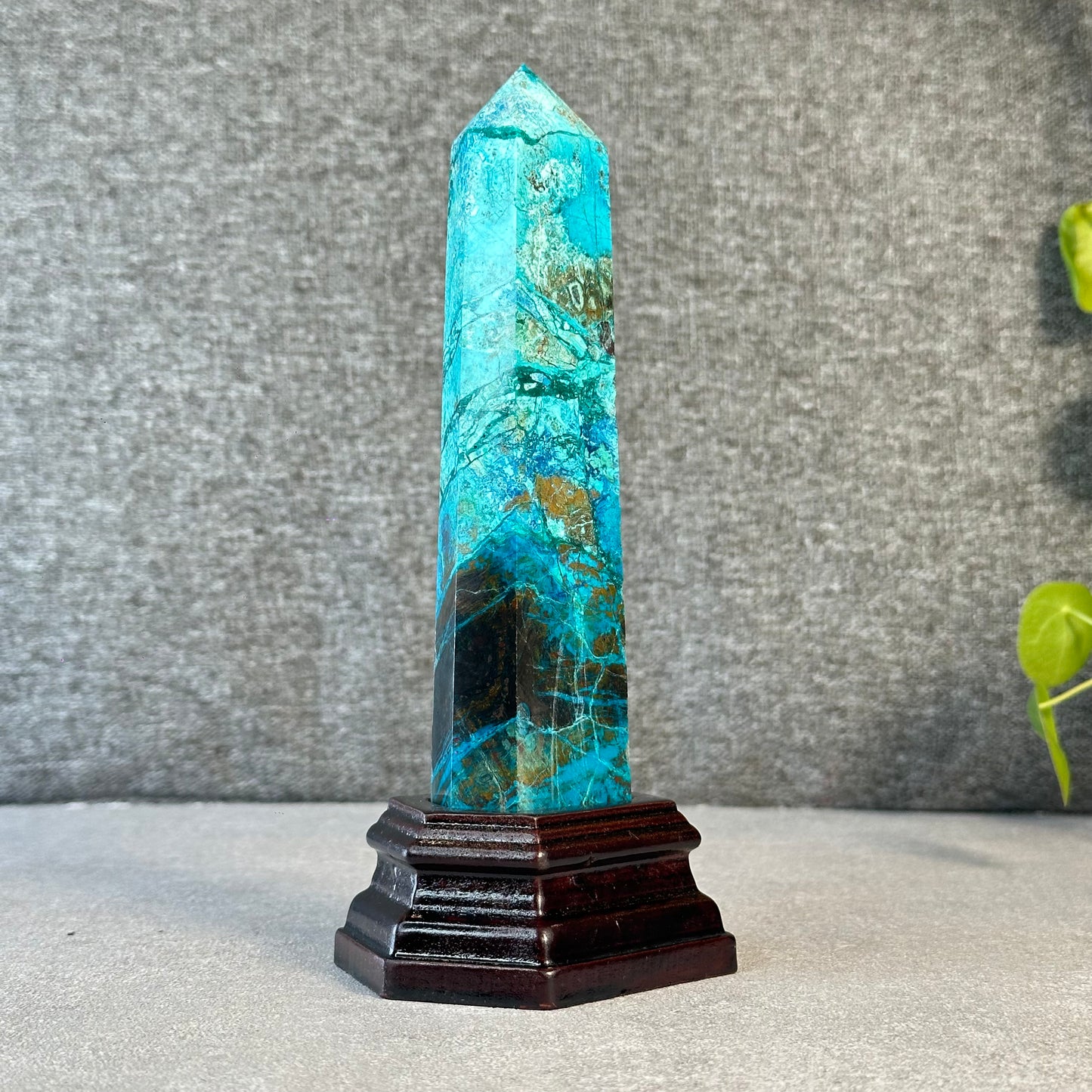 Natural Chrysocolla Tower