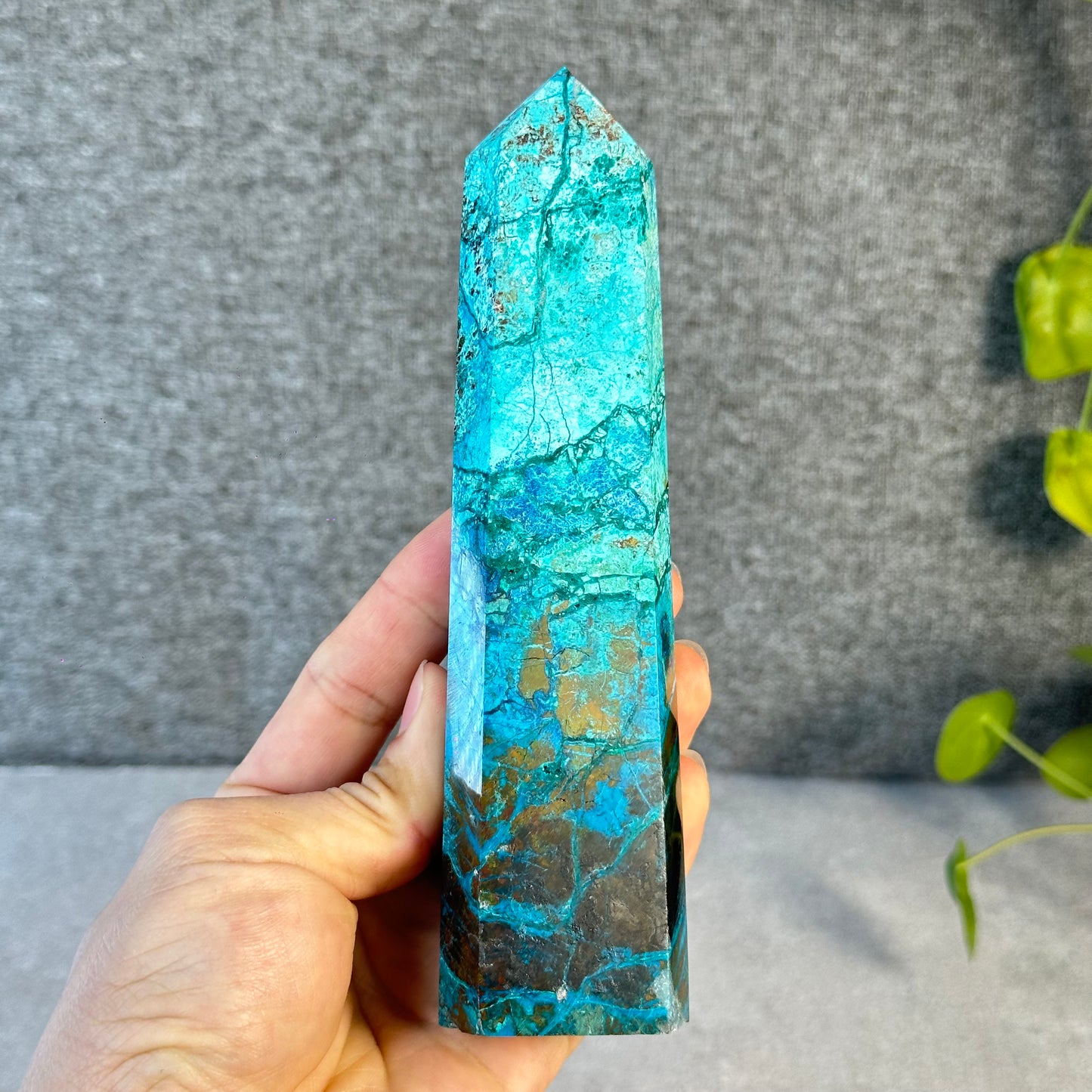 Natural Chrysocolla Tower