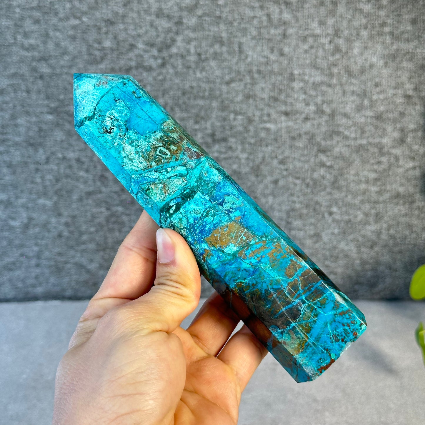 Natural Chrysocolla Tower