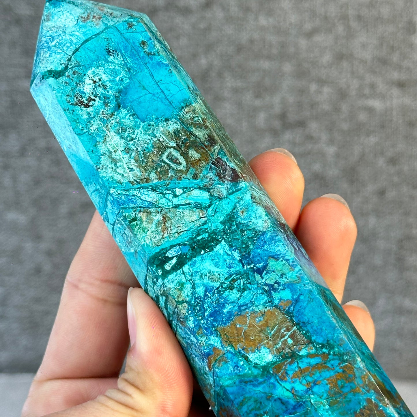 Natural Chrysocolla Tower
