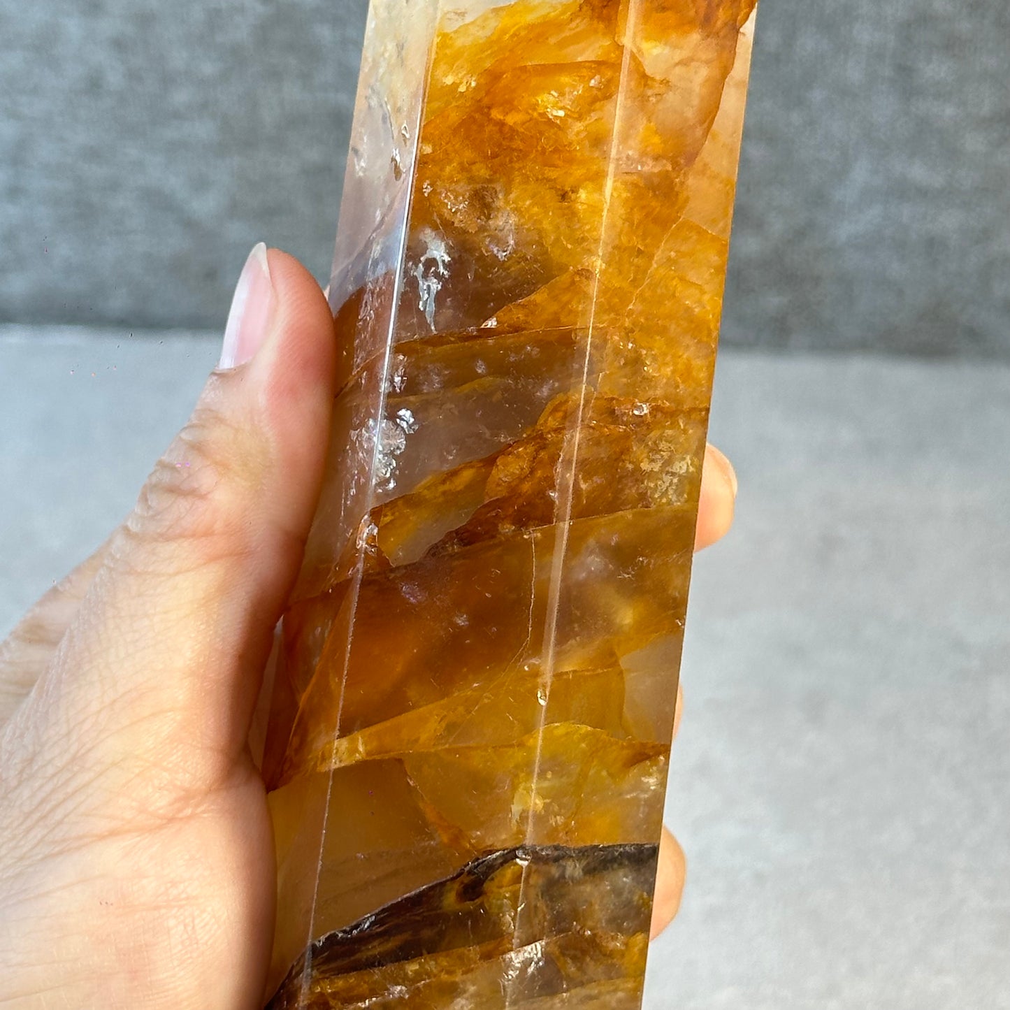 Natural Golden Healer Tower with Stand