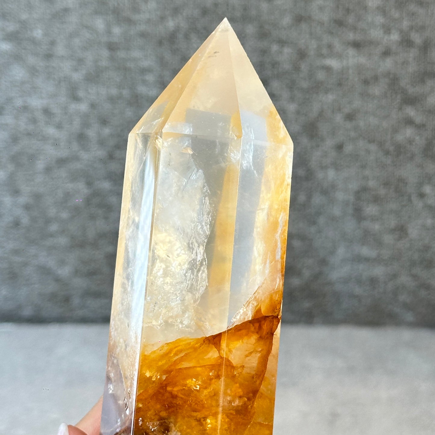 Natural Golden Healer Tower with Stand