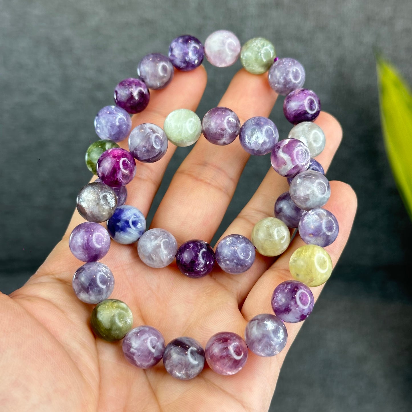 Natural Multi-Colour Lepidolite Bracelet Size 11.8 mm