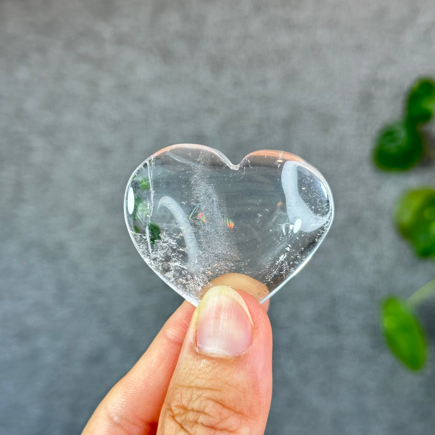 Natural Clear Quartz Heart Bag VIP Figurine - Small