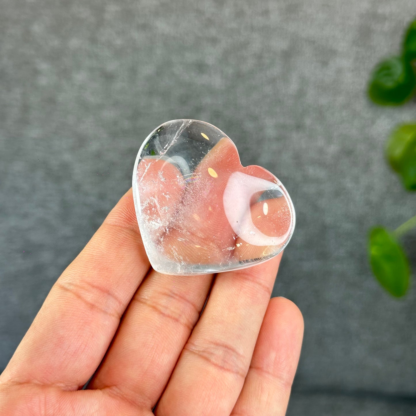 Natural Clear Quartz Heart Bag VIP Figurine - Small