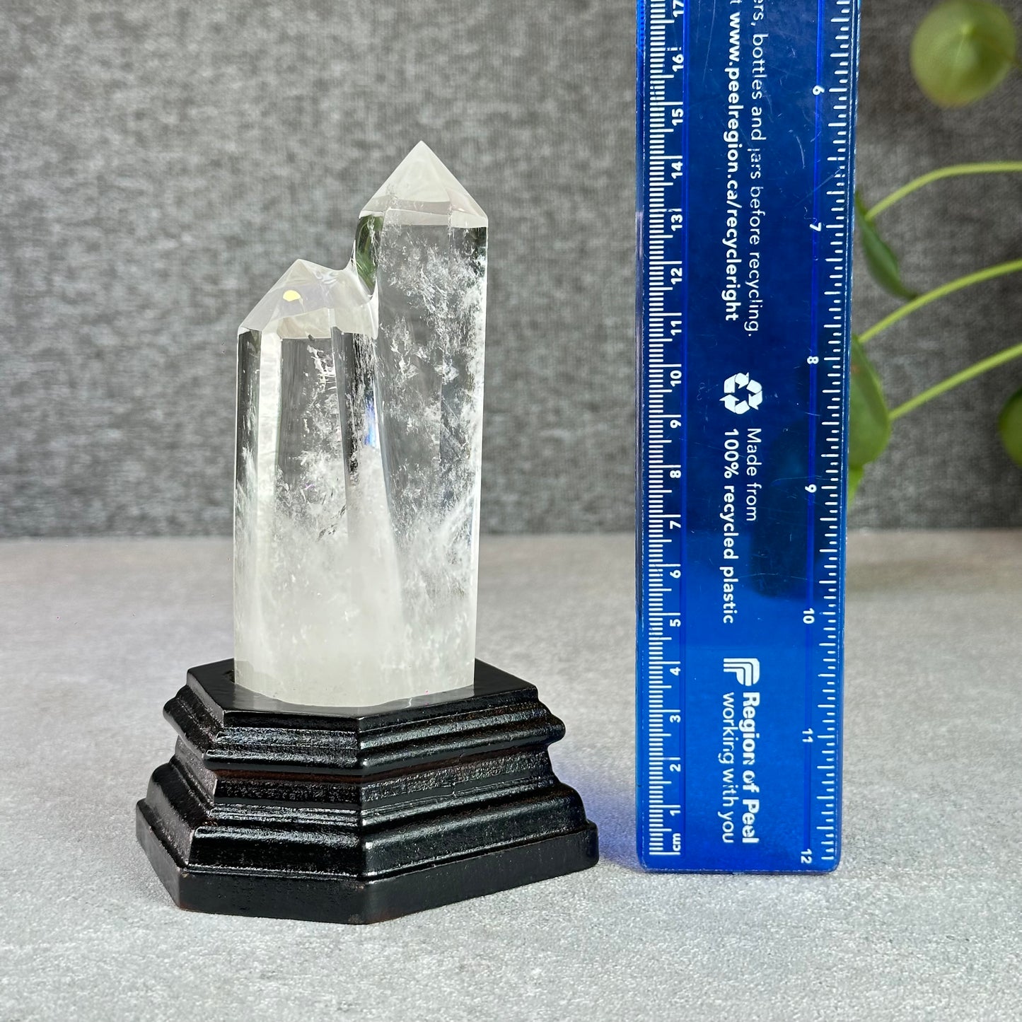 Double Point Natural Clear Quartz Base