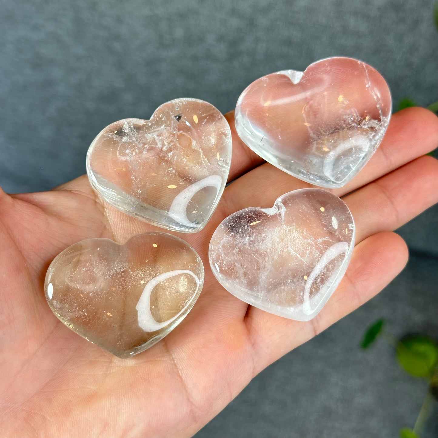 Natural Clear Quartz Heart Bag VIP Figurine - Small