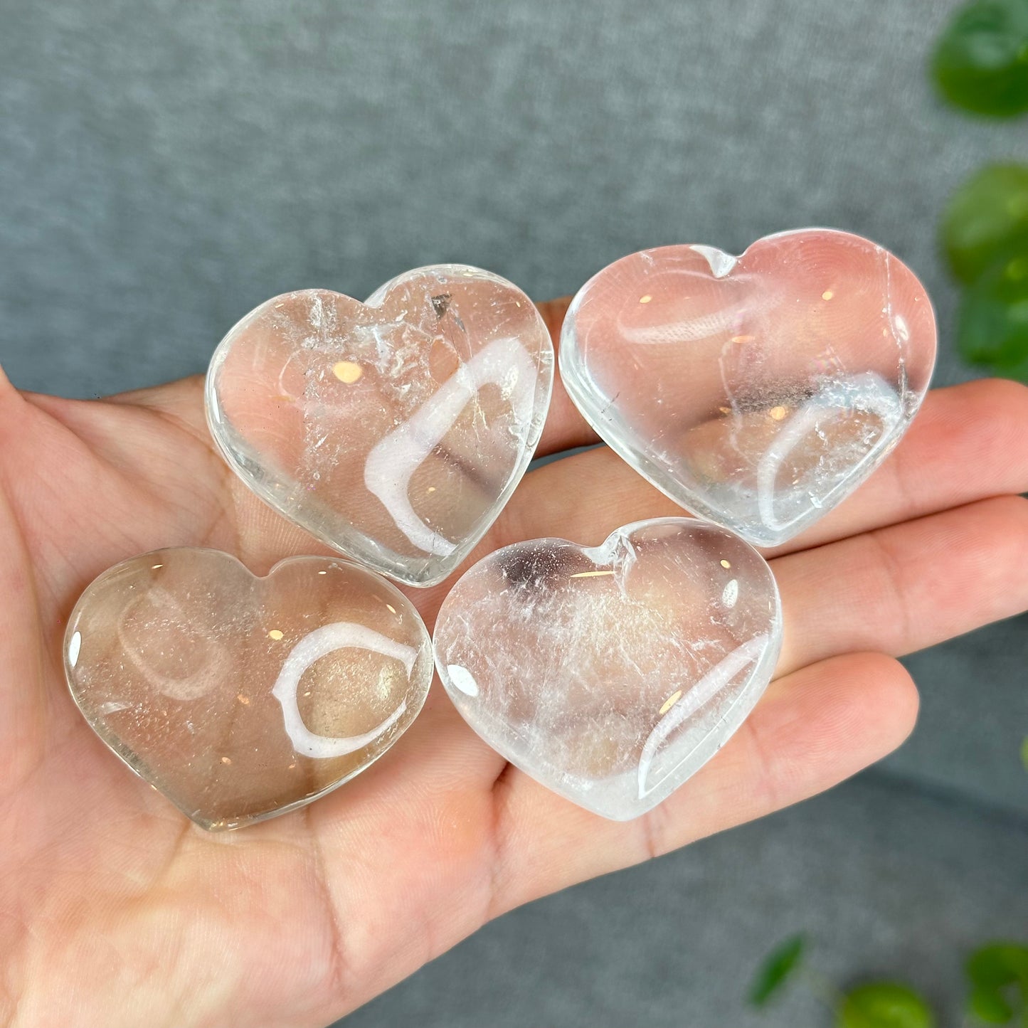 Natural Clear Quartz Heart Bag VIP Figurine - Small