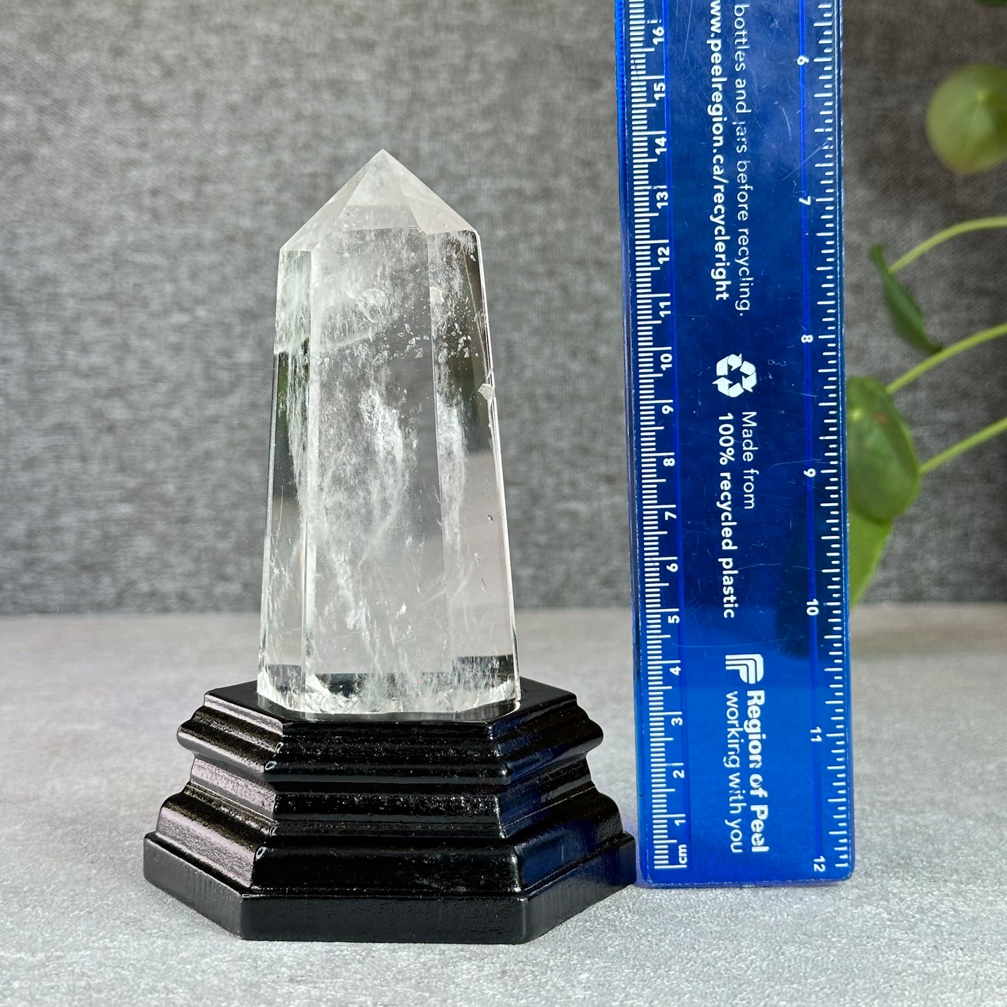 Blue Needle Natural Clear Quartz Tower with Base