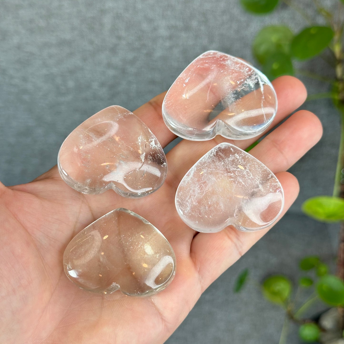 Natural Clear Quartz Heart Bag VIP Figurine - Small