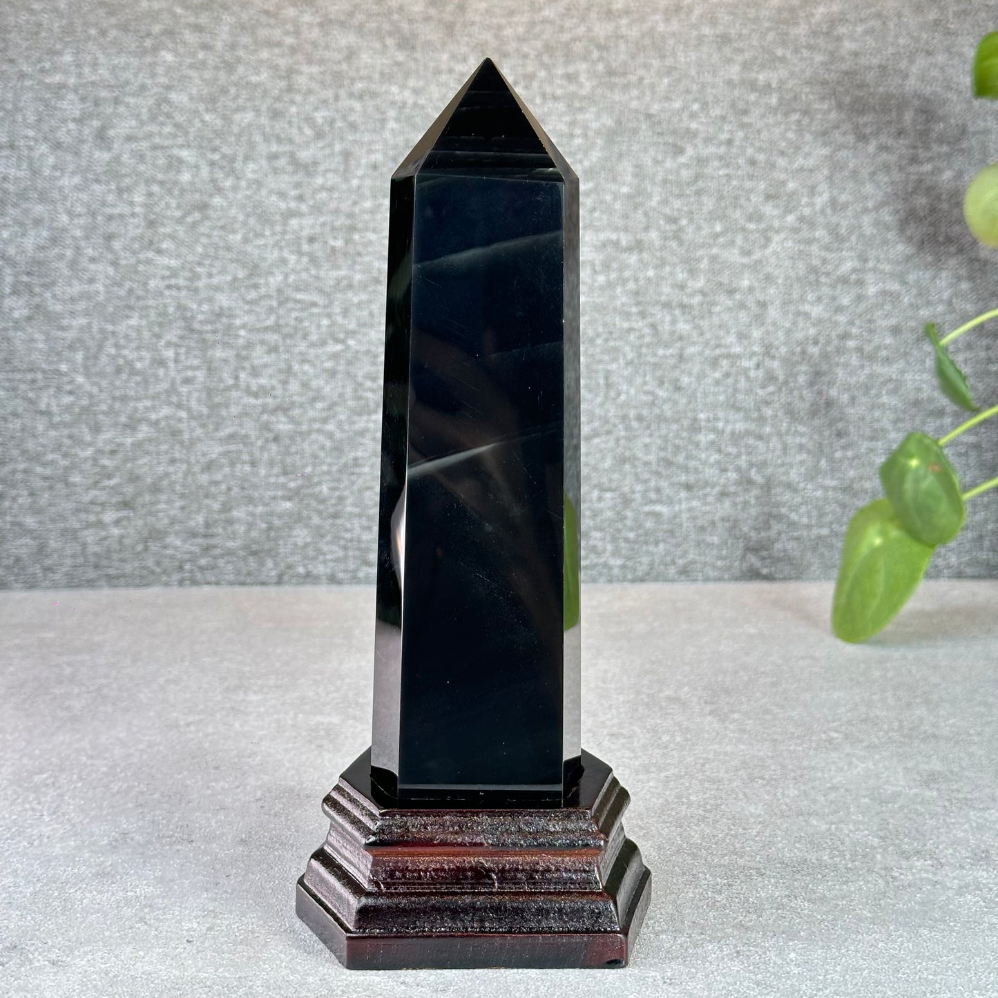 Natural Obsidian Tower with Base
