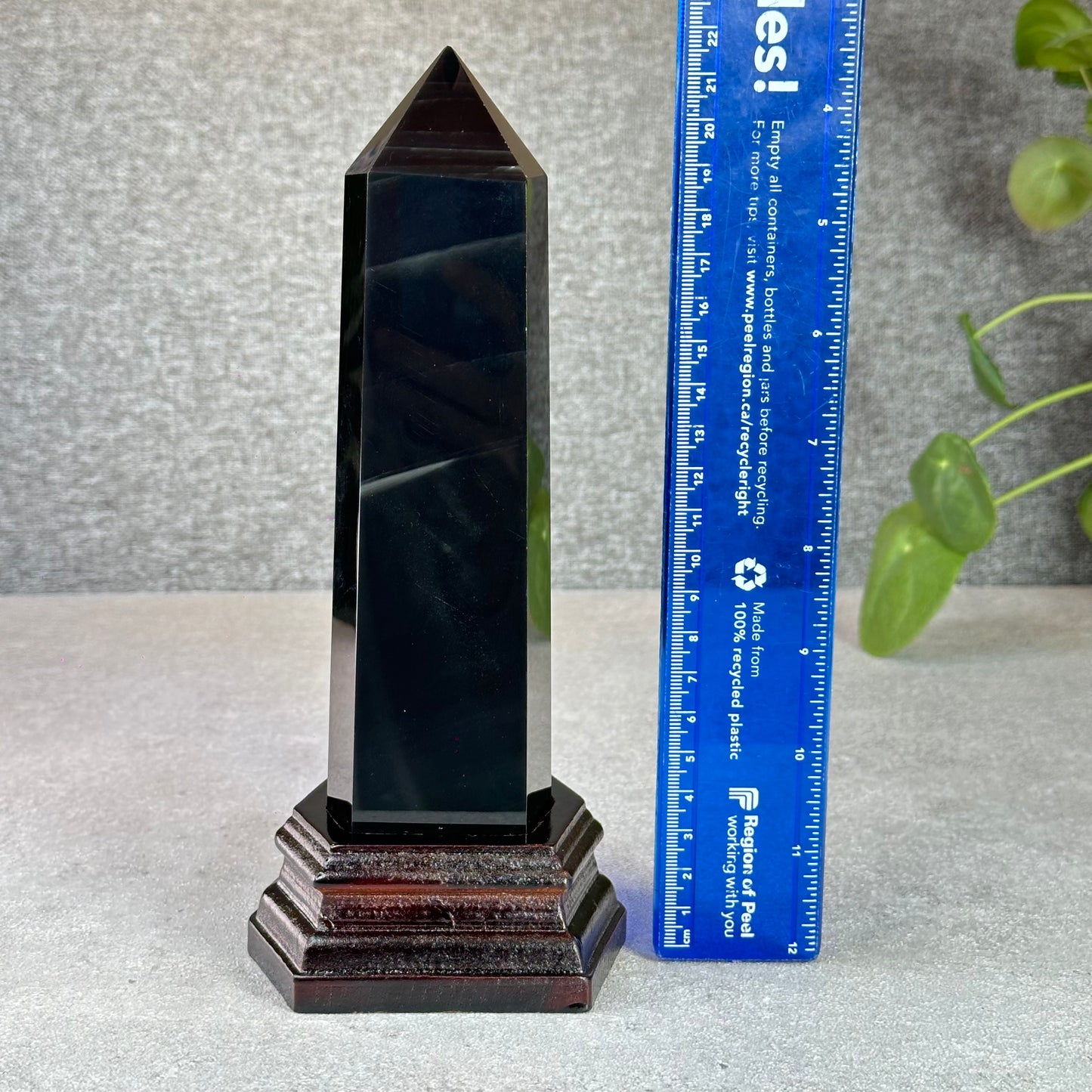 Natural Obsidian Tower with Base