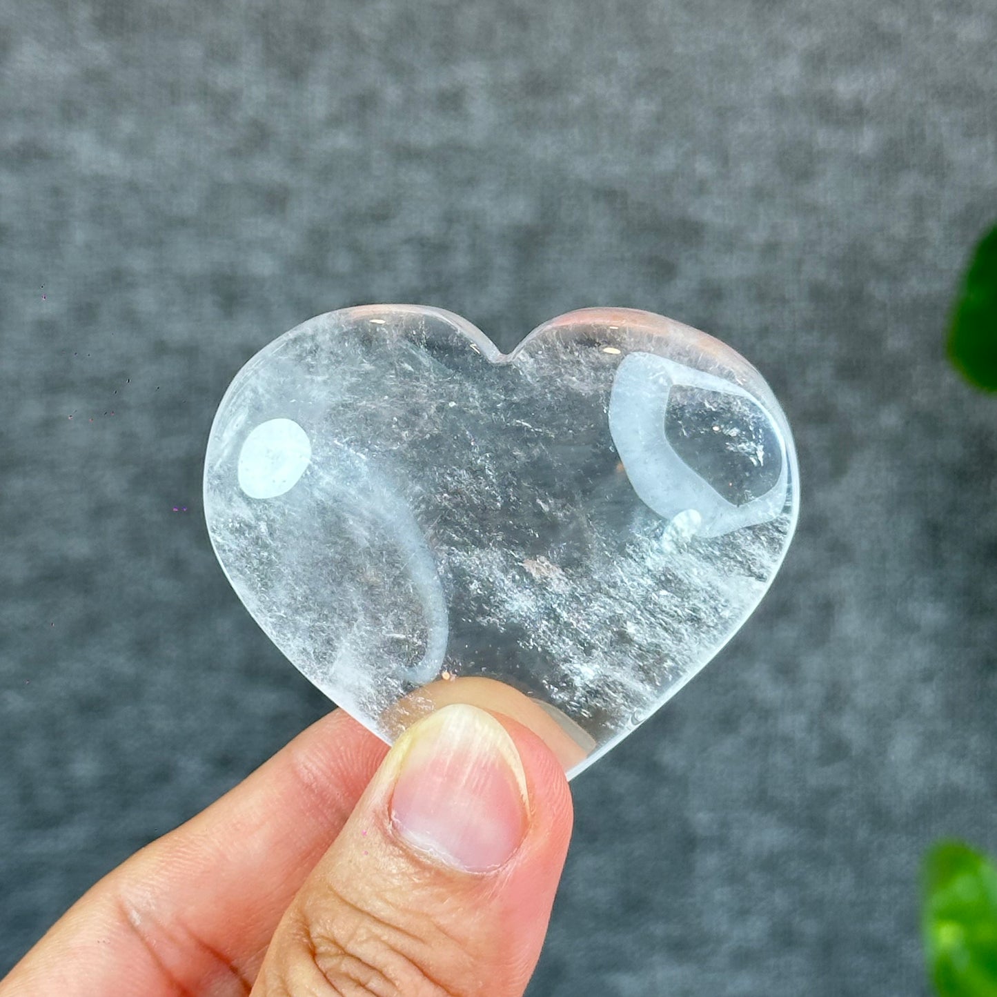 Natural Clear Quartz Heart Bag VIP Figurine - Large