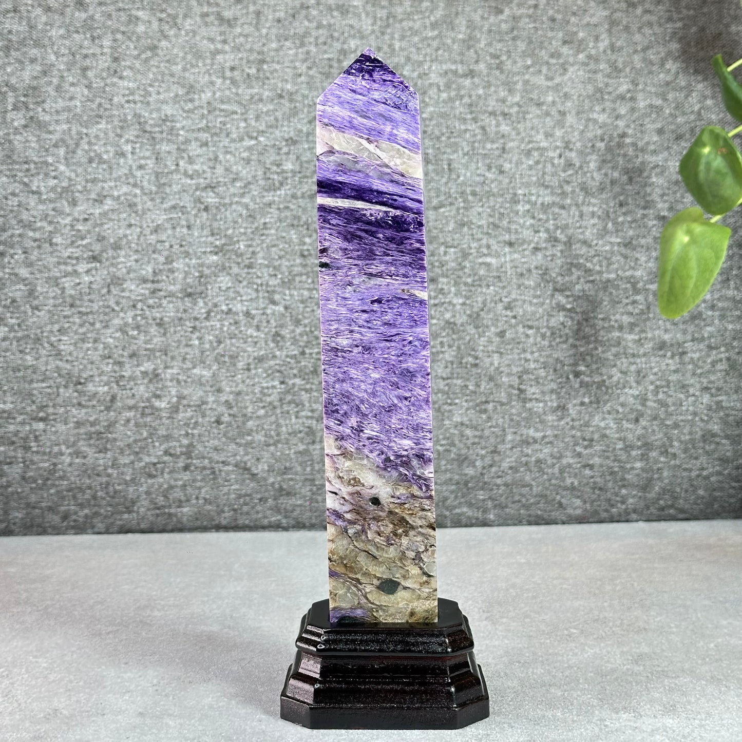 Natural Charoite Tower with Base