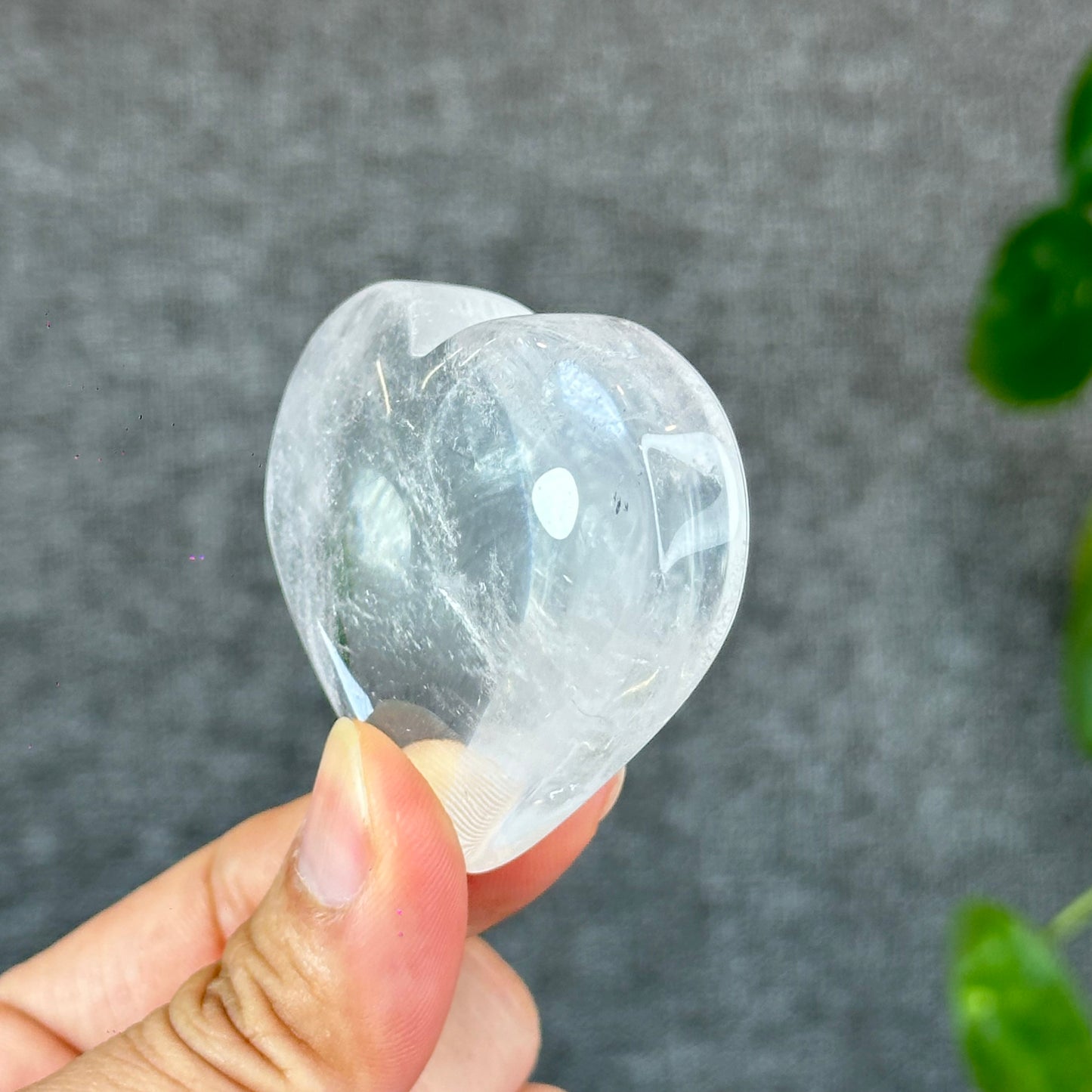 Natural Clear Quartz Heart Bag VIP Figurine - Large
