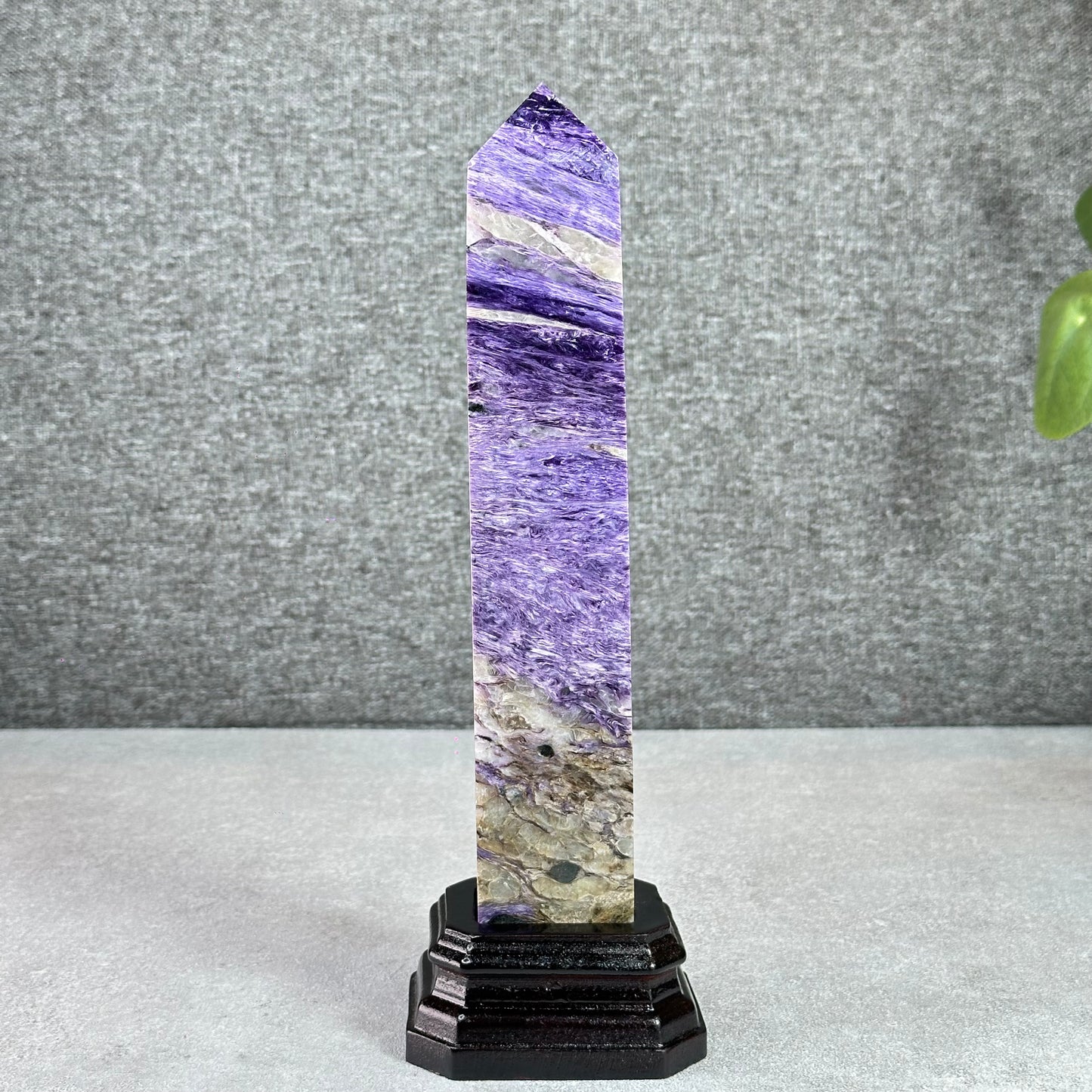 Natural Charoite Tower with Base