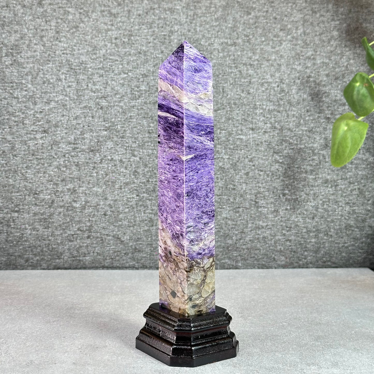 Natural Charoite Tower with Base