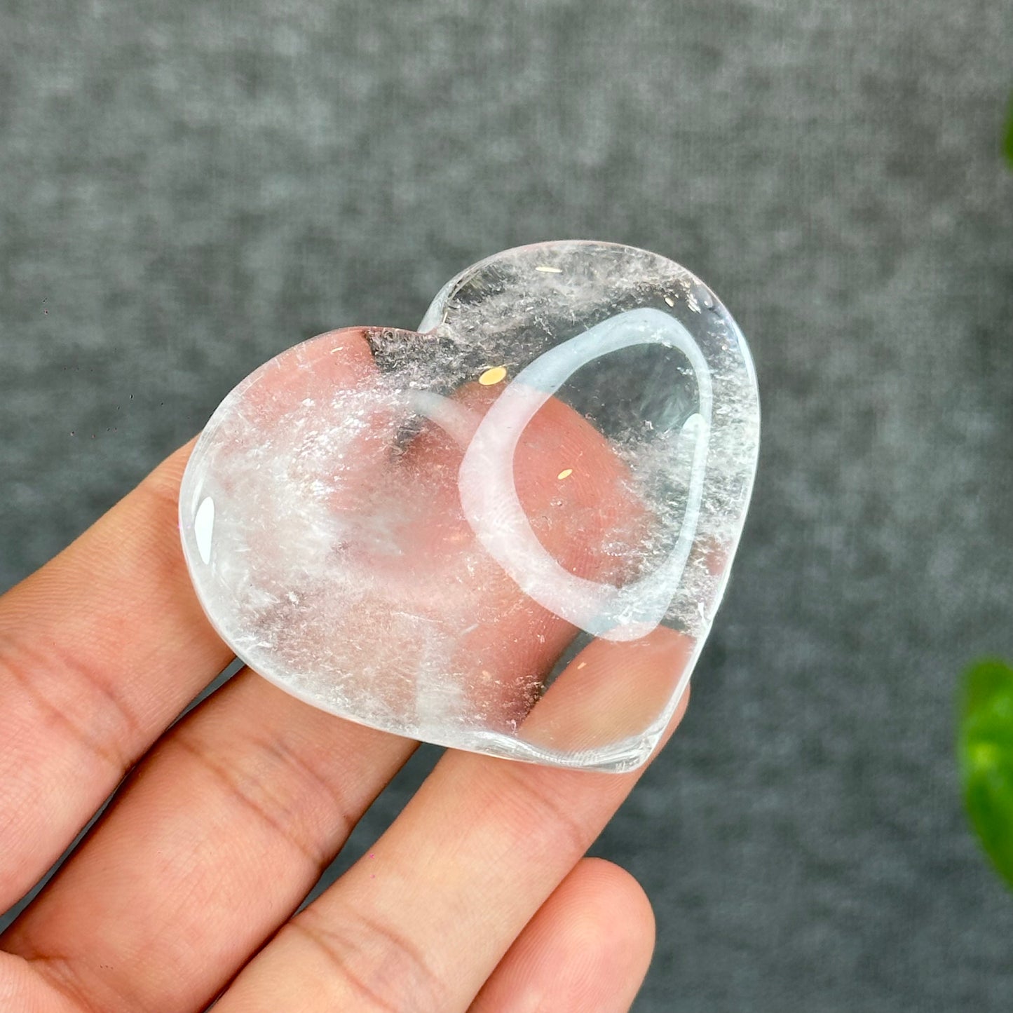 Natural Clear Quartz Heart Bag VIP Figurine - Large