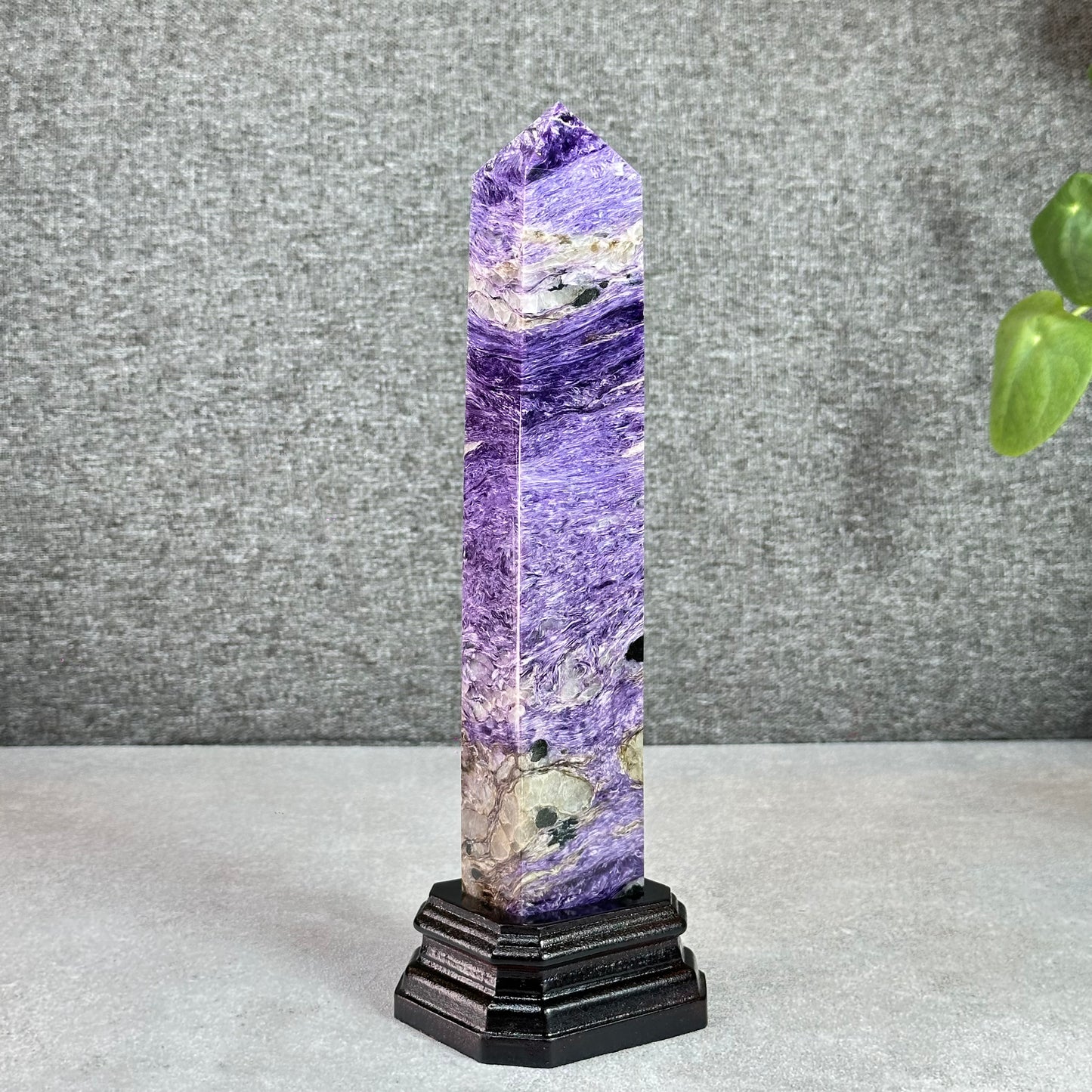 Natural Charoite Tower with Base