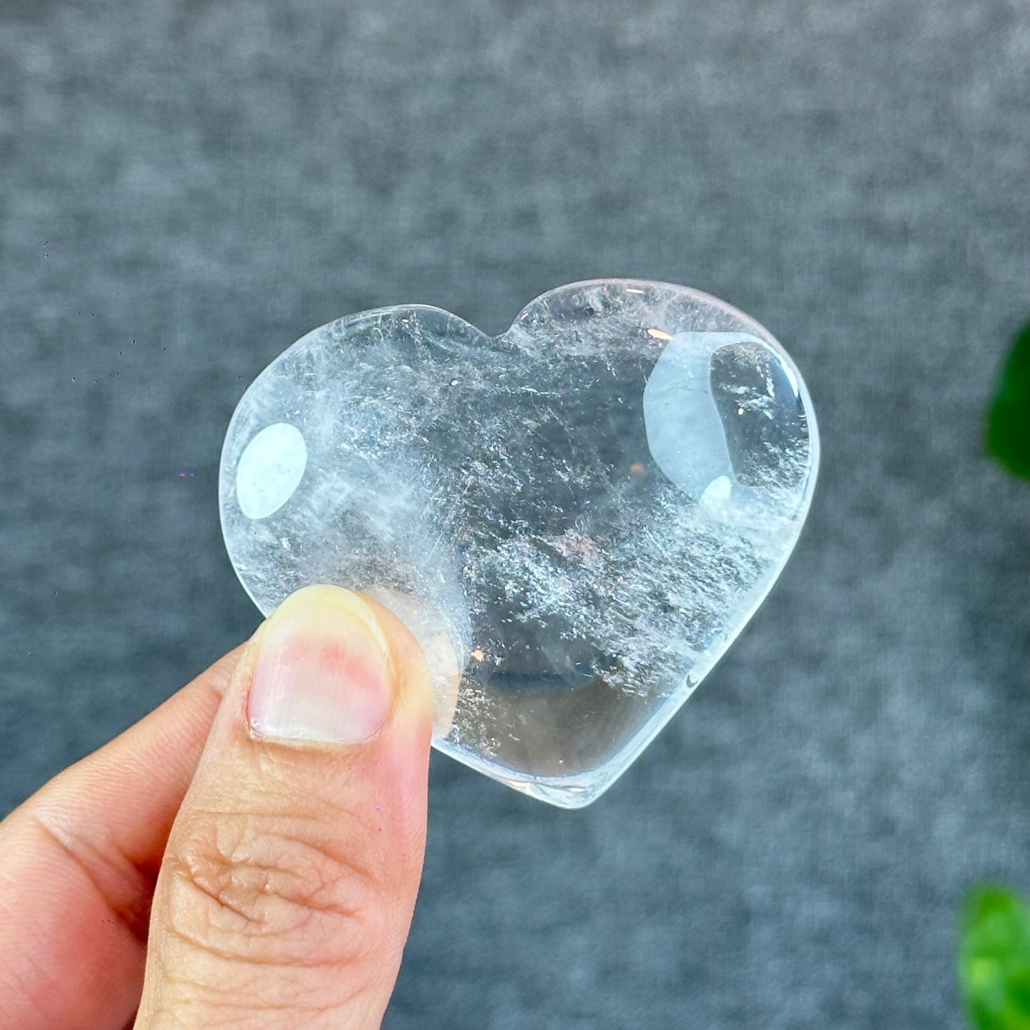 Natural Clear Quartz Heart Bag VIP Figurine - Large
