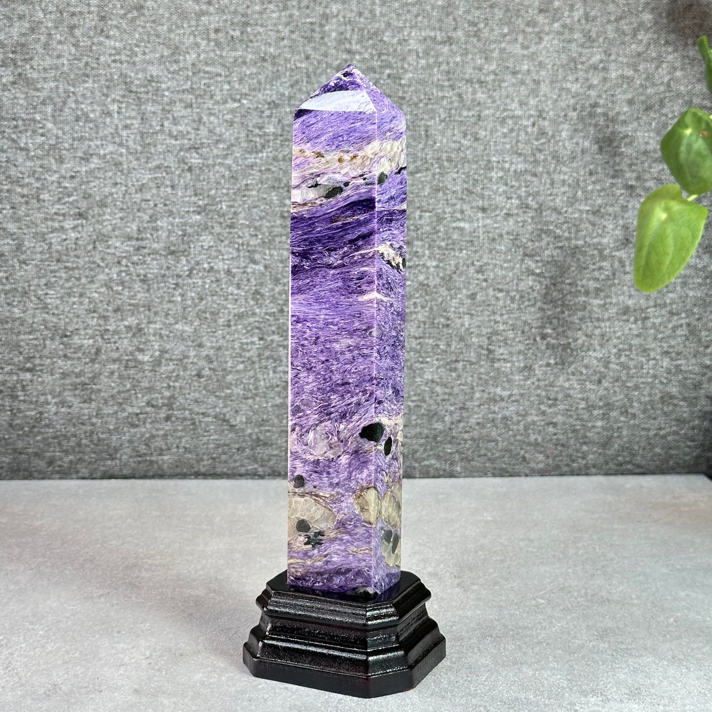 Natural Charoite Tower with Base