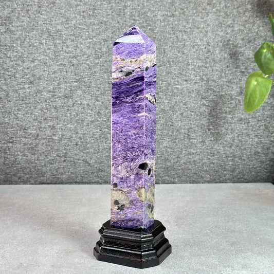 Natural Charoite Tower with Base