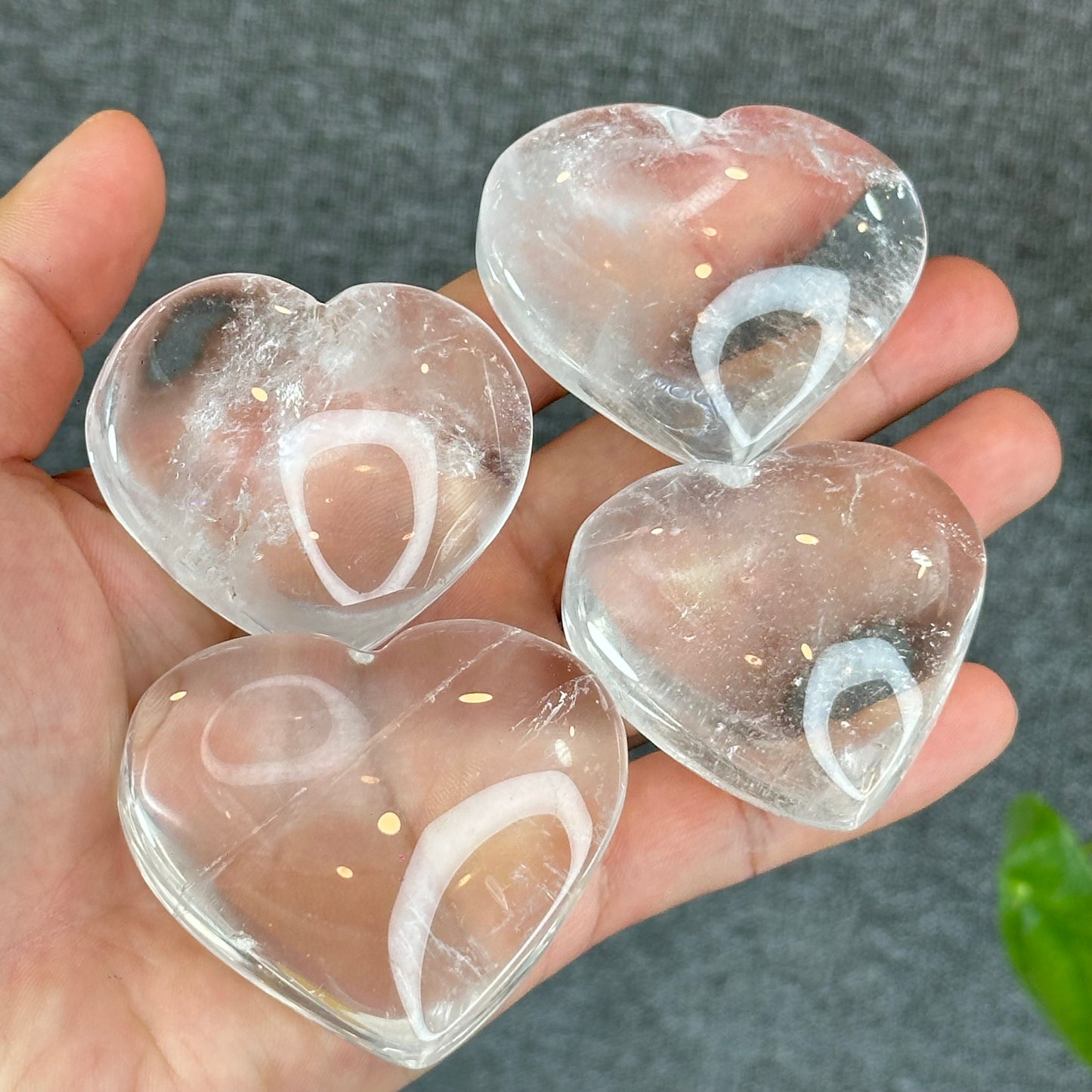 Natural Clear Quartz Heart Bag VIP Figurine - Large
