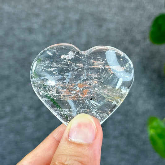Natural Clear Quartz Heart Bag VIP Figurine - Medium