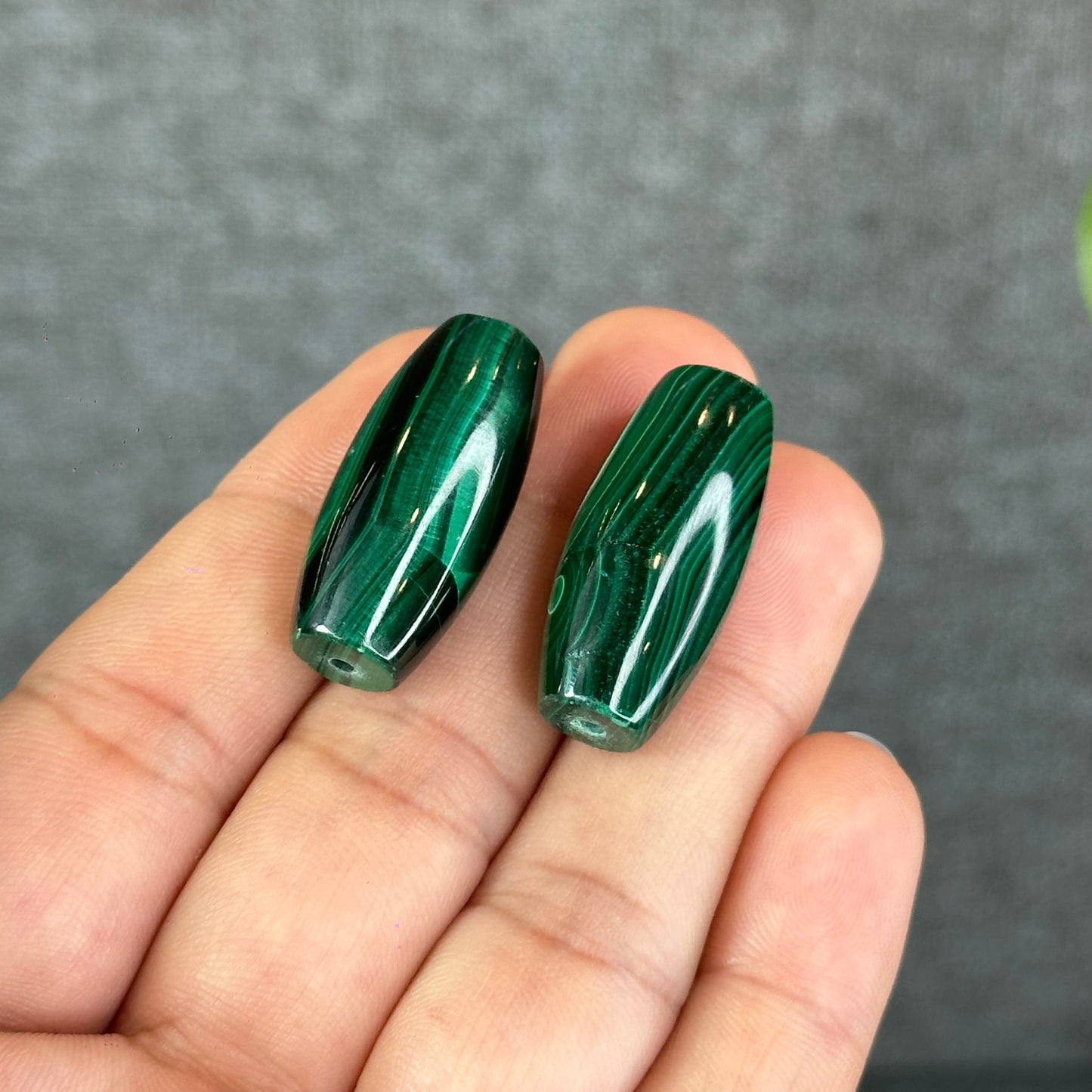 Natural Malachite Lu Thong Dzi Style Charm