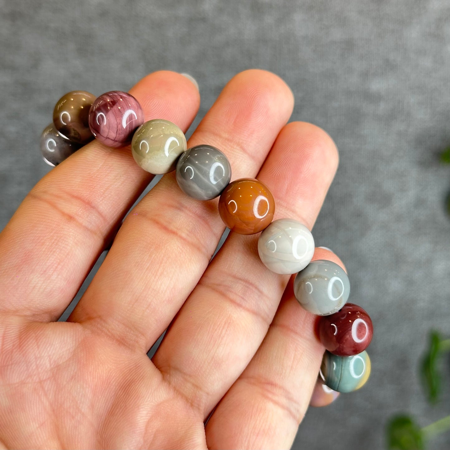 Multi Colour Natural Alashan Agate Bracelet Size 11.5 mm