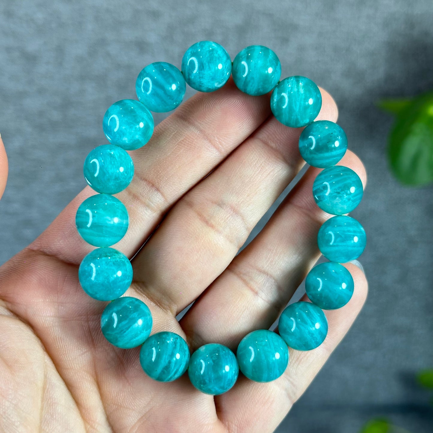 Deep Sea Russian Natural Amazonite Bracelet Size 12 mm